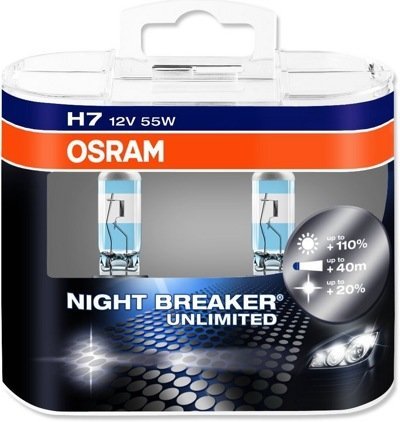 OSRAM H7 Night Breaker - Unlimited +110% Box 2шт. Галогенная лампа - фото