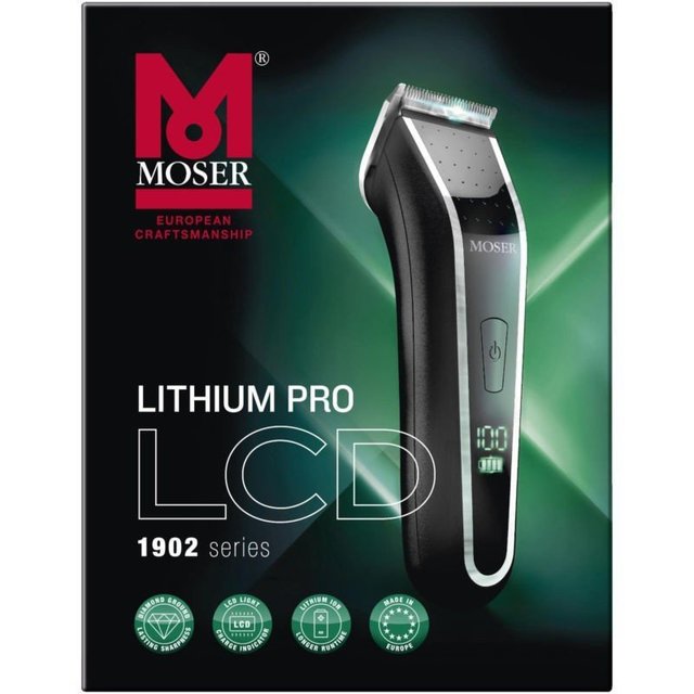 Машинка для стрижки Moser 1902-0460 Lithium Pro Series LCD- фото