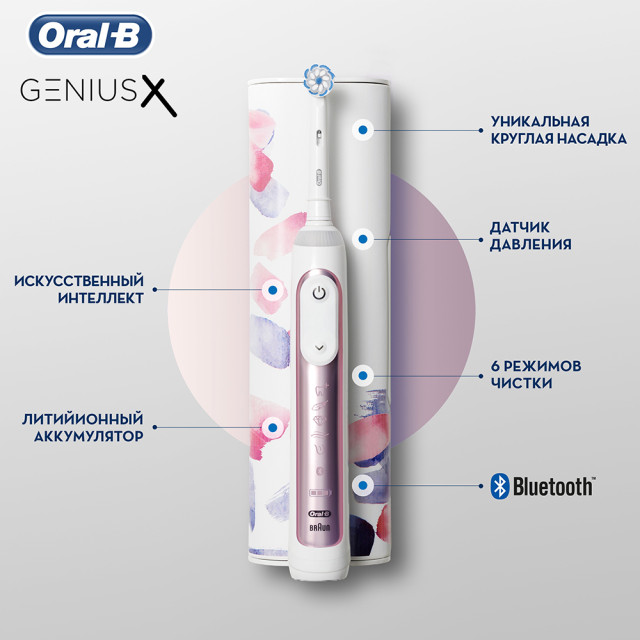 Электрическая зубная щетка Oral-B Genius X Special Edition D706.513.6X (розовый) - фото3