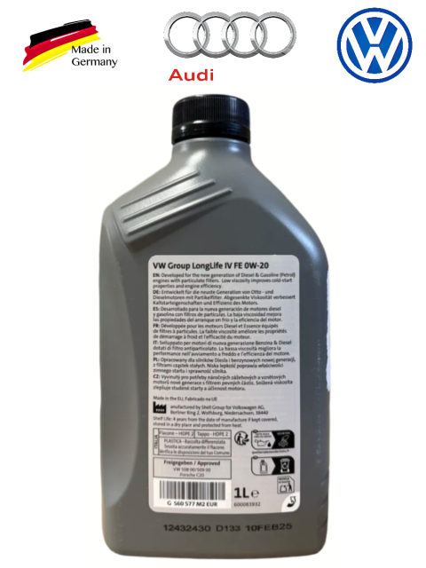 Моторное масло Volkswagen Longlife IV FE 0W-20 1л. GS60577M2EUR - фото2